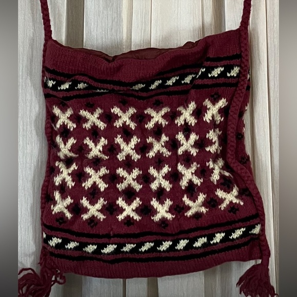 Red knit boho bag - Picture 3 of 5